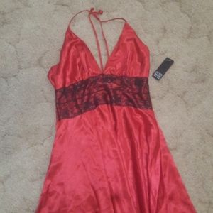 Nwt Red with black lace dress